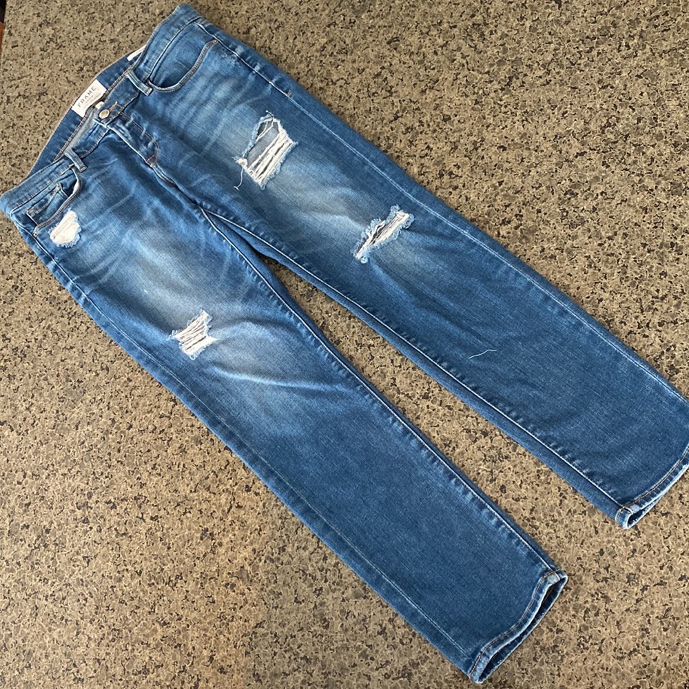 FRAME DISTRESSED MID RISE STRAIGHT - Picture 2 of 10